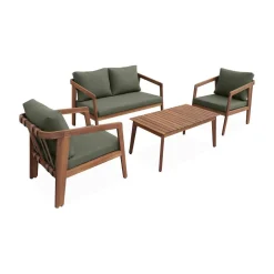 4-seater wooden garden sofa set