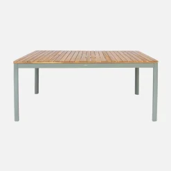 8-seater wooden garden table with rounded corners