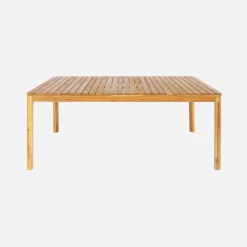 8-seater wooden garden table with rounded corners