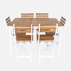 8-seater wooden garden table with rounded corners