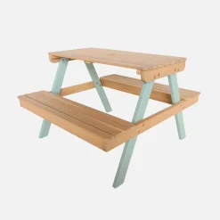 2-seater wooden picnic table for children