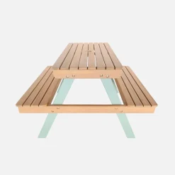 2-seater wooden picnic table for children