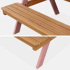 2-seater wooden picnic table for children
