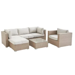5-seater woven resin garden furniture set