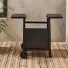Serving trolley grill 2 burners steel