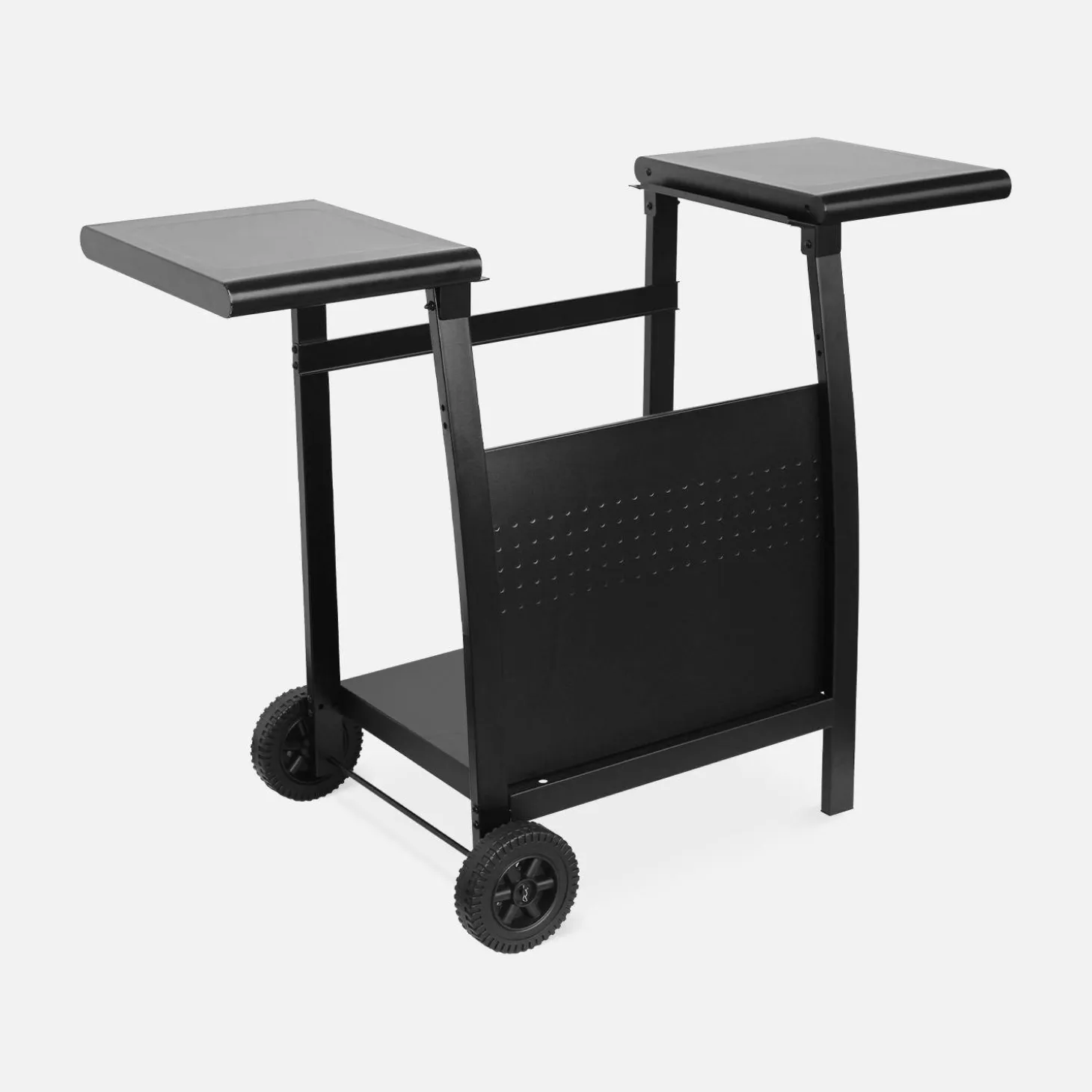 Serving trolley grill 2 burners steel