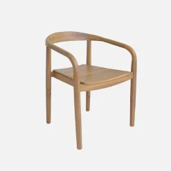 Set of 2 acacia wood garden armchairs