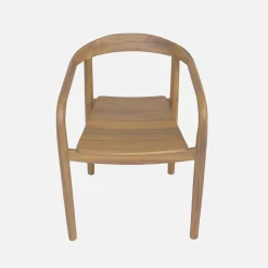 Set of 2 acacia wood garden armchairs