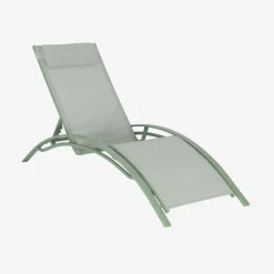 Set of 2 aluminium and textilene sun loungers, 4 reclining positions