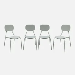 Set of 4 aluminium garden chairs