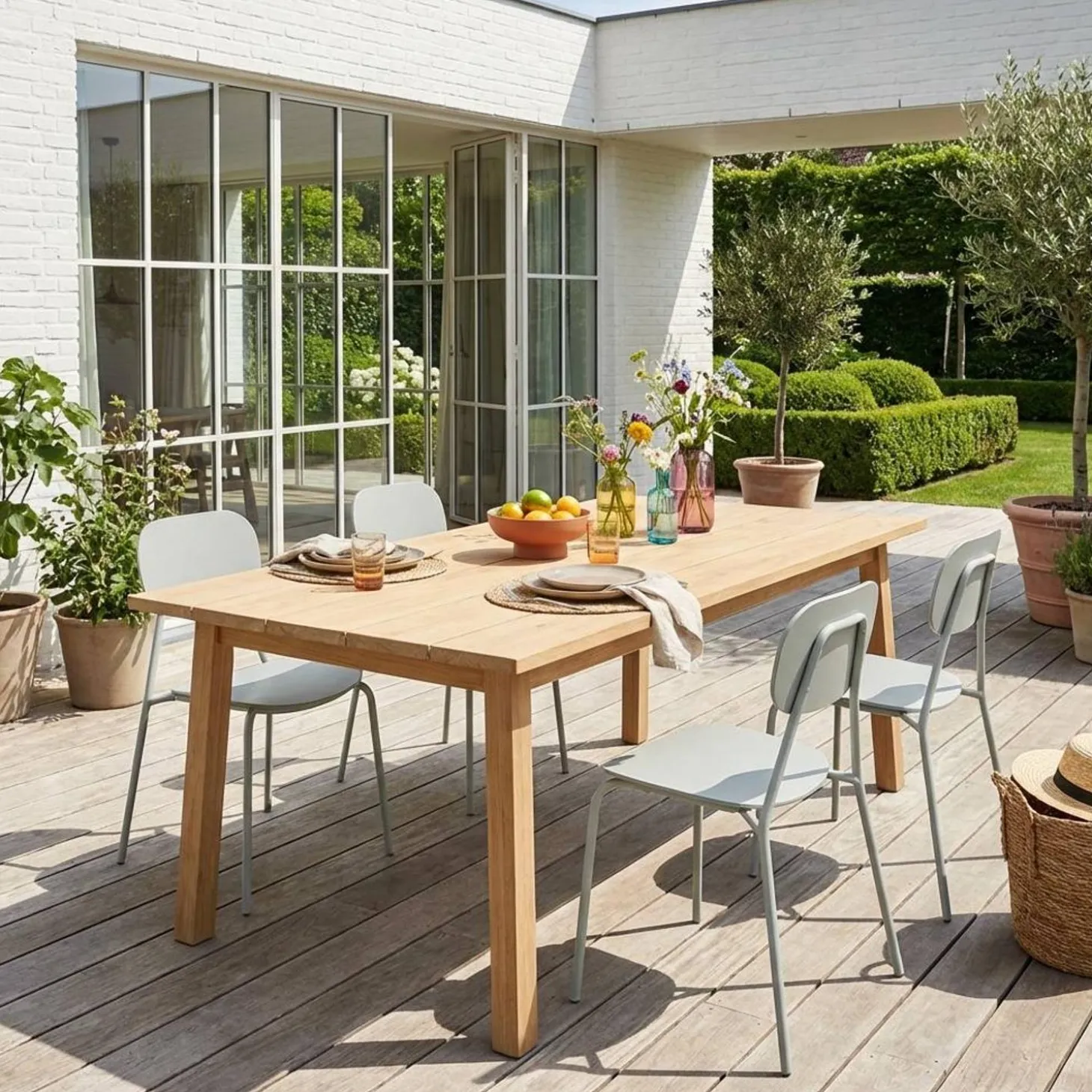 Set of 4 aluminium garden chairs