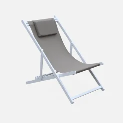 Set of 2 Aluminium multi-position sun loungers
