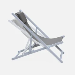 Set of 2 Aluminium multi-position sun loungers