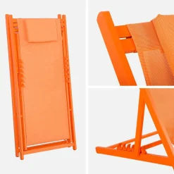 Set of 2 Aluminium multi-position sun loungers