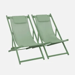 Set of 2 Aluminium multi-position sun loungers