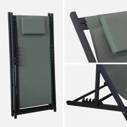 Set of 2 Aluminium multi-position sun loungers