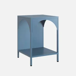 Set of 2 bedside tables, industrial-style, steel