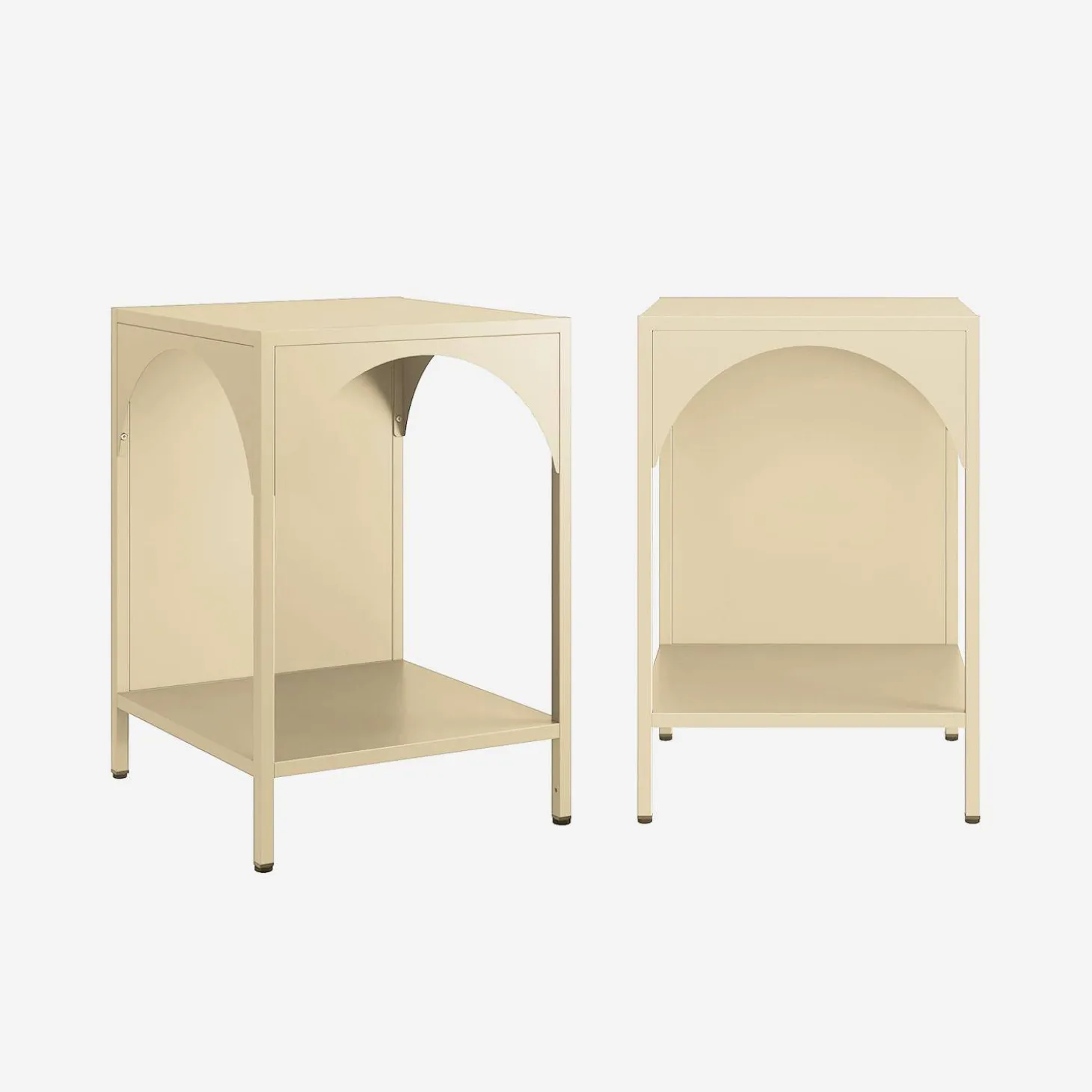 Set of 2 bedside tables, industrial-style, steel