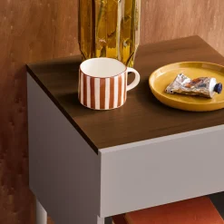 Set of 2 bedside tables metal and wood decor 1 door 1 niche