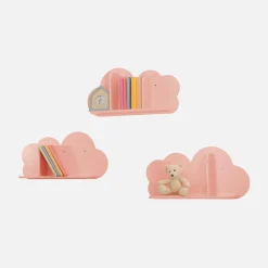Set of 3 cloud wall shelves for children's bedroom
