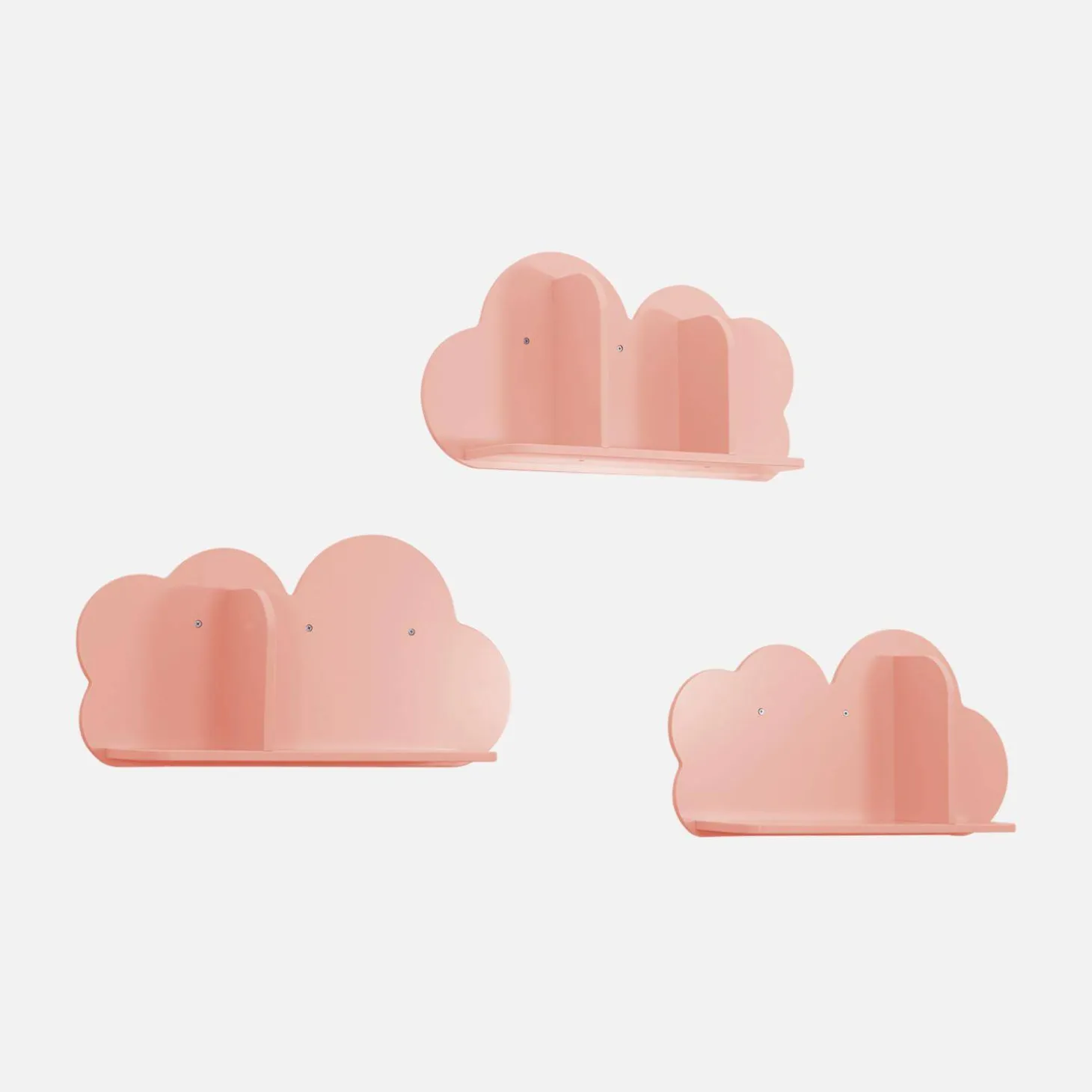Set of 3 cloud wall shelves for children's bedroom