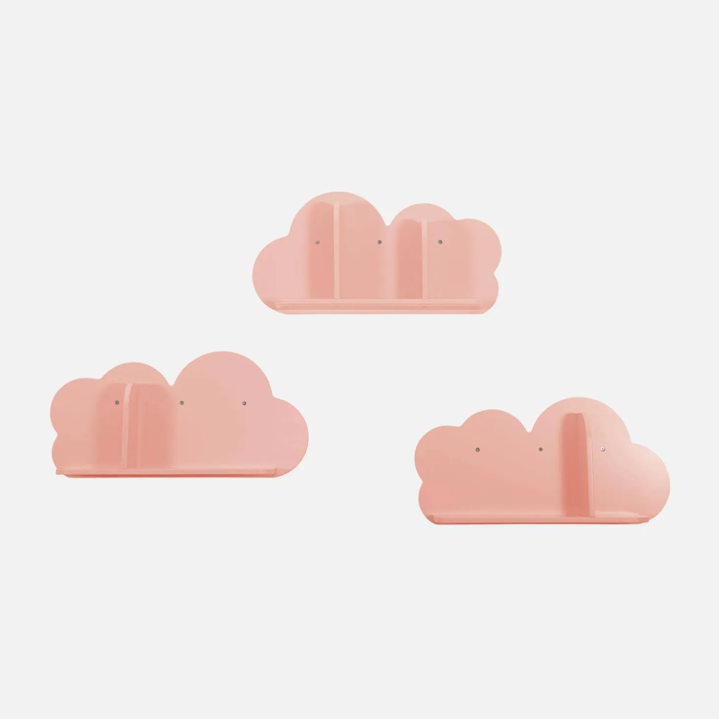 Set of 3 cloud wall shelves for children's bedroom
