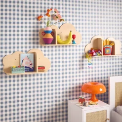 Set of 3 cloud wall shelves for children's bedroom
