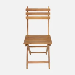 Set of 2 folding acacia garden chairs