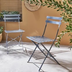 Set of 2 folding garden chairs