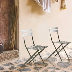 Set of 2 folding garden chairs