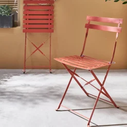 Set of 2 folding garden chairs