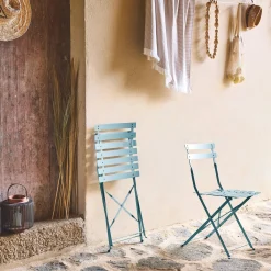 Set of 2 folding garden chairs
