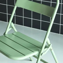 Set of 4 folding steel garden chairs