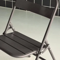 Set of 2 folding steel garden chairs