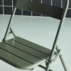 Set of 2 folding steel garden chairs