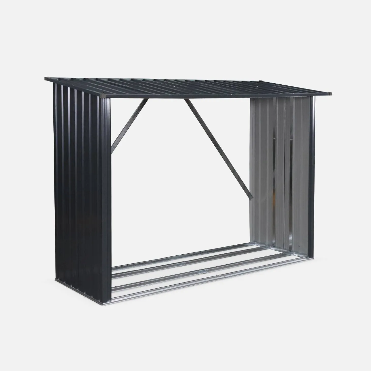 Set of 2 galvanized steel log racks