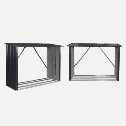Set of 2 galvanized steel log racks