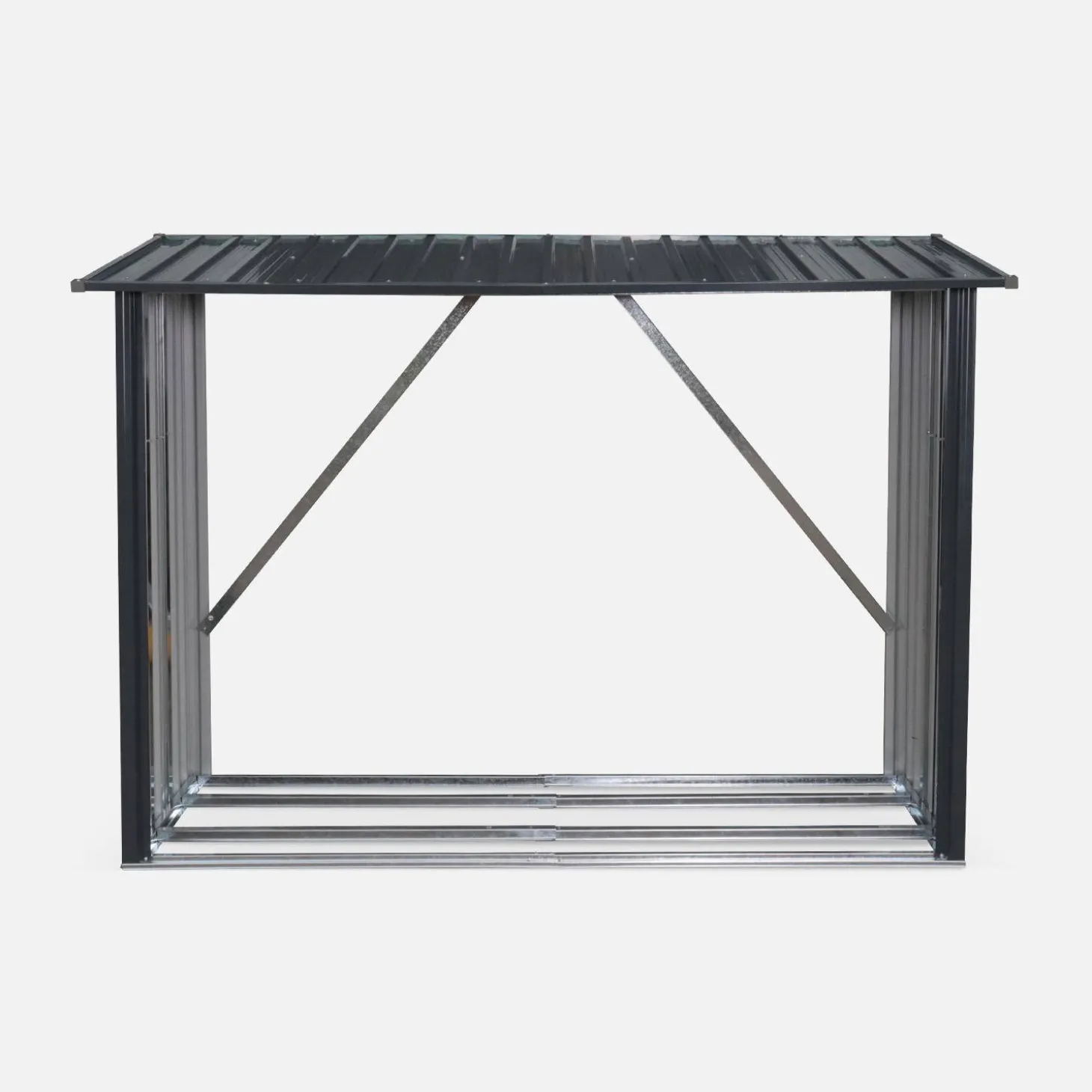 Set of 2 galvanized steel log racks