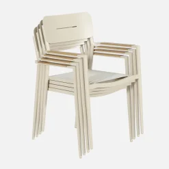 Set of 4 garden armchairs aluminium and textilene