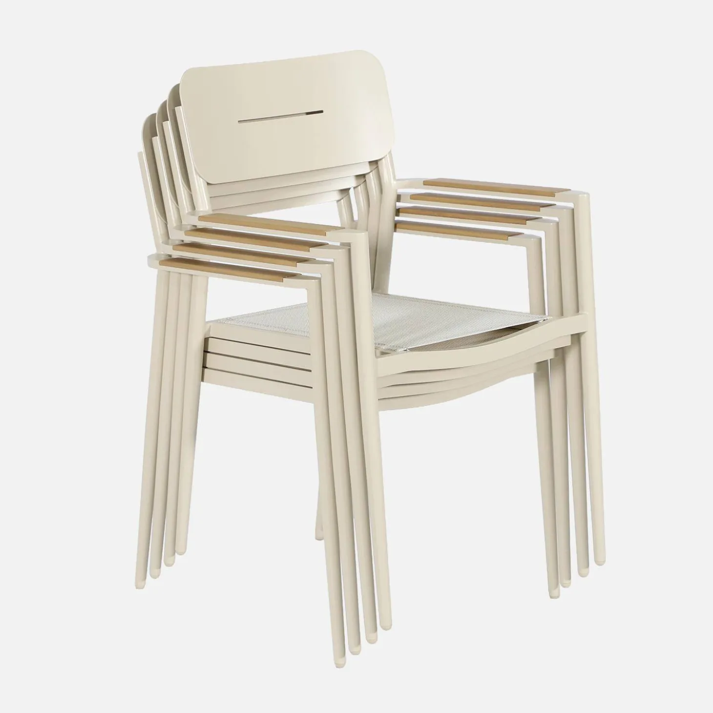 Set of 4 garden armchairs aluminium and textilene