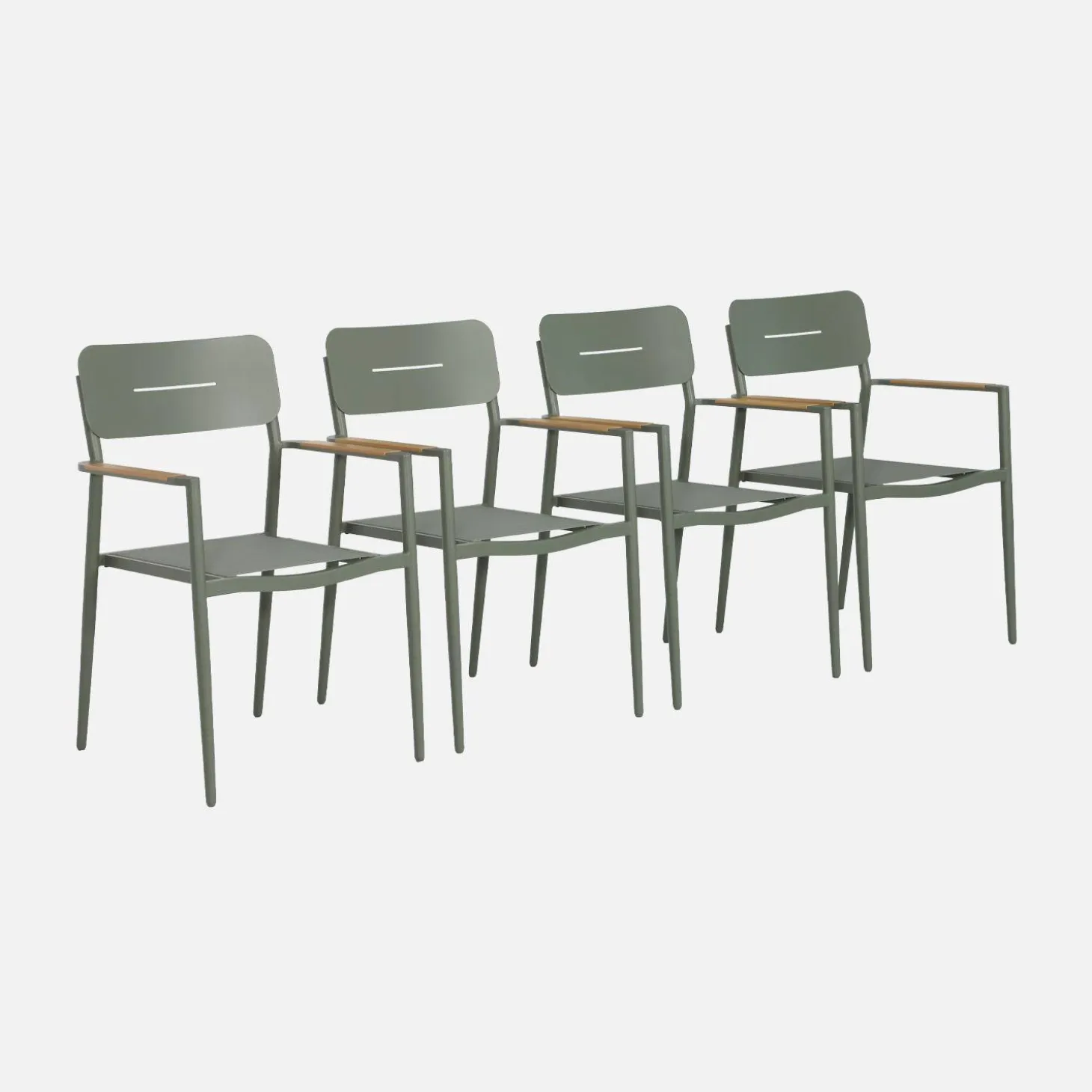 Set of 4 garden armchairs aluminium and textilene