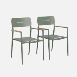 Set of 2 garden armchairs, aluminium and textilene