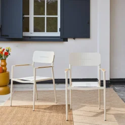 Set of 2 garden armchairs, aluminium and textilene