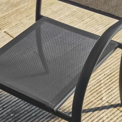 Set of 2 garden armchairs in aluminium and textilene
