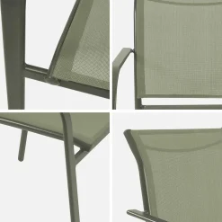 Set of 2 garden armchairs in aluminium and textilene
