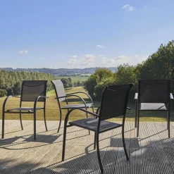 Set of 4 garden chairs in aluminium