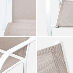 Set of 4 garden chairs in aluminium