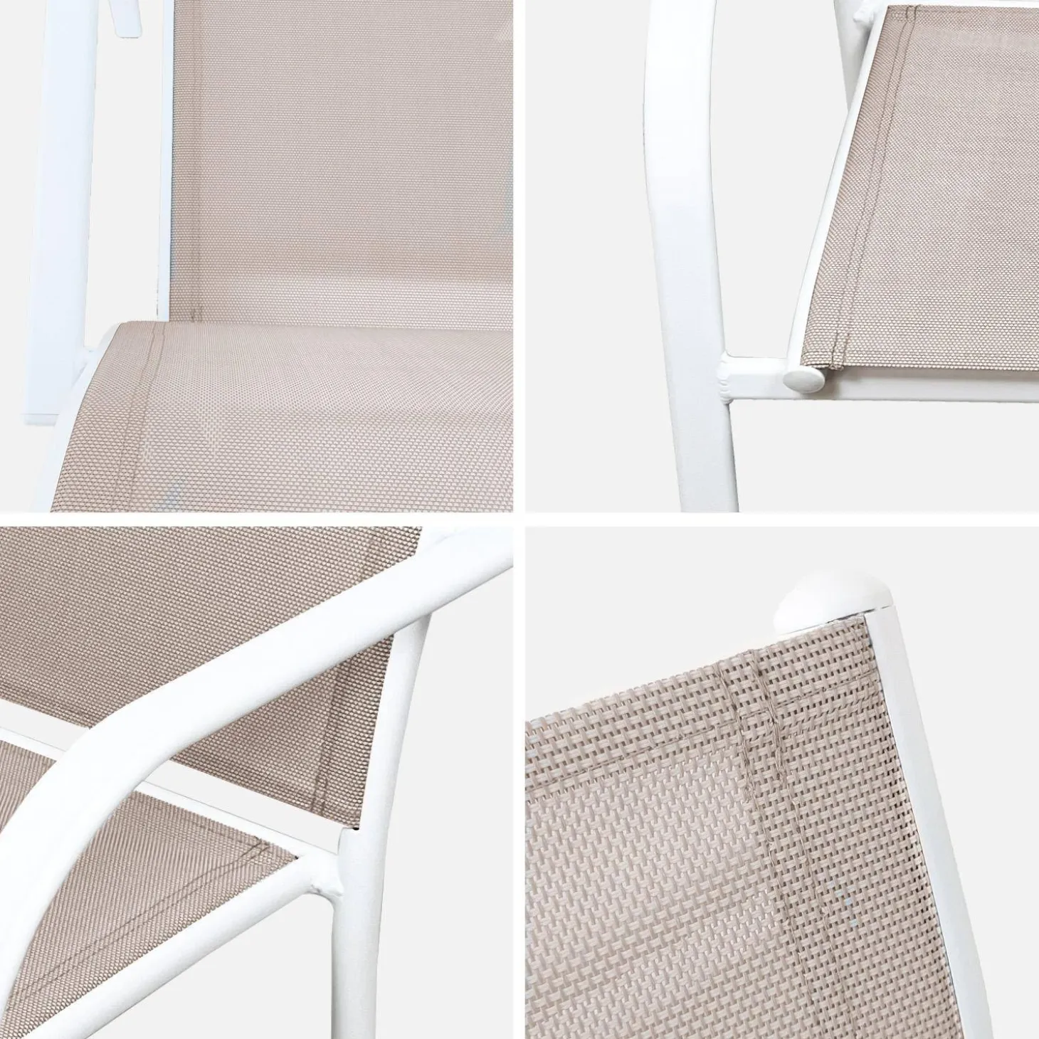 Set of 4 garden chairs in aluminium