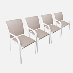 Set of 4 garden chairs in aluminium
