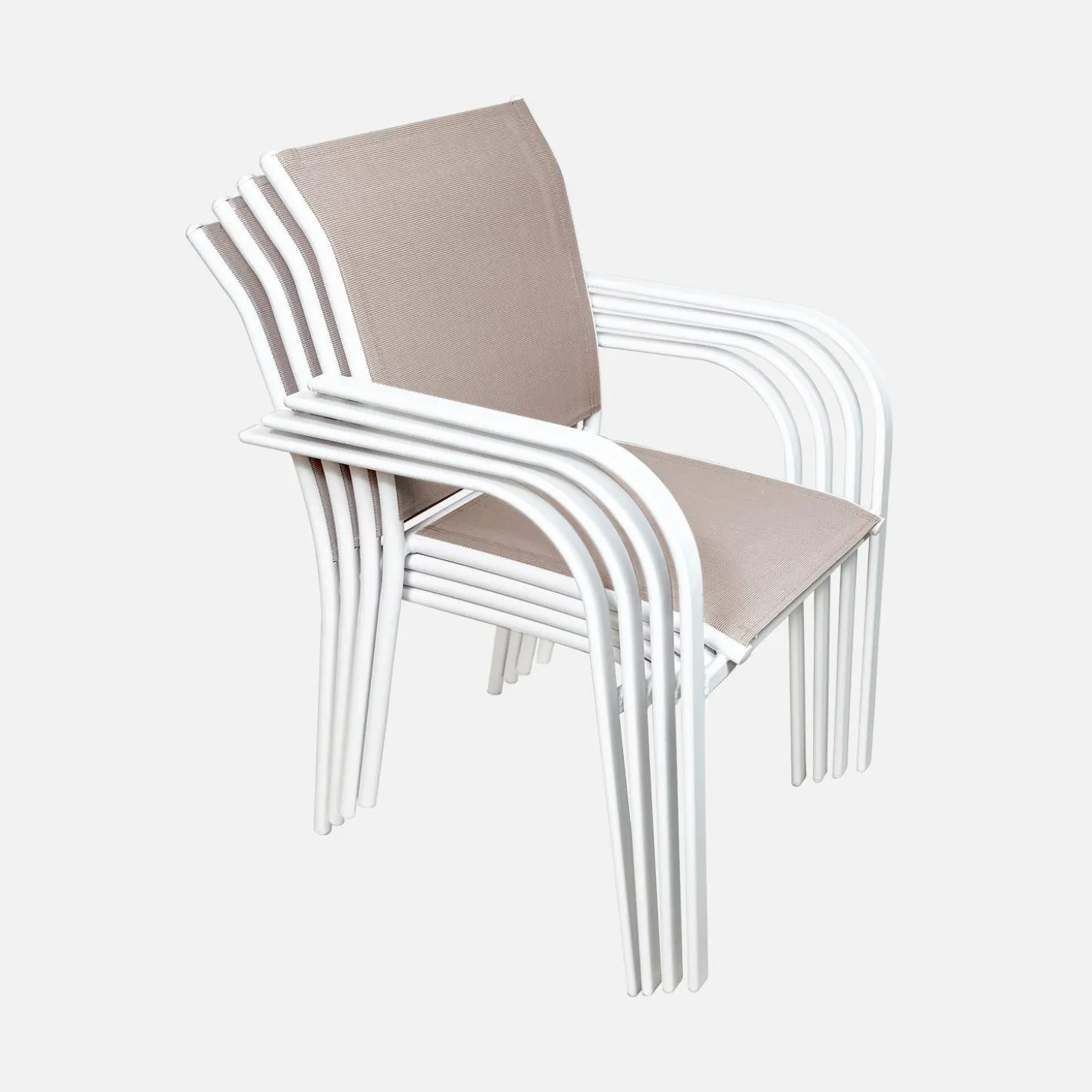 Set of 4 garden chairs in aluminium